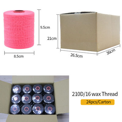 Cuerdas de cera plana de un solo color de hilo de cera de nylon 210D para coser hilo de poliéster