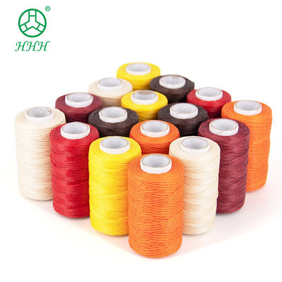 0.8mm hilo de costura de poliéster con cera plana para coser productos de cuero y duradero