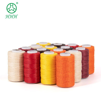 0.8mm hilo de costura de poliéster con cera plana para coser productos de cuero y duradero