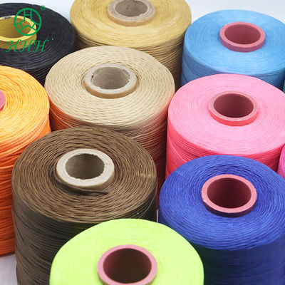 0.8mm hilo de costura de poliéster con cera plana para coser productos de cuero y duradero