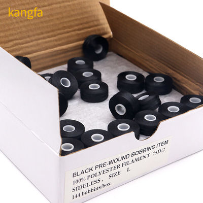 75D/2 Tamaño L 144pcs/caja Poliéster de alta tenacidad Blanco Negro