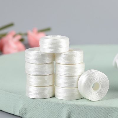 2 cm de diámetro bordado hilo de fondo blanco sin borde tipo L 75D/2 Shuttle Core Coser Prefundido Bobbin 6