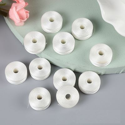 2 cm de diámetro bordado hilo de fondo blanco sin borde tipo L 75D/2 Shuttle Core Coser Prefundido Bobbin 6