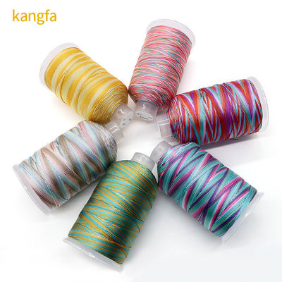 250g Filamento de arco iris multicolor 100% poliéster para tejido artesanal Filamento de costura doméstico