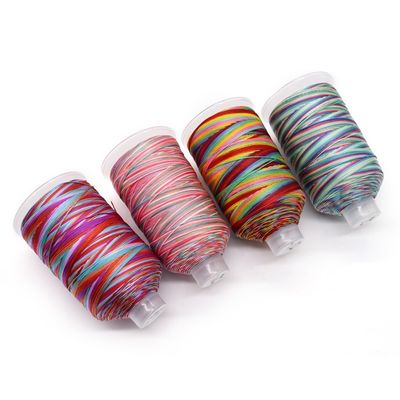 250g Filamento de arco iris multicolor 100% poliéster para tejido artesanal Filamento de costura doméstico