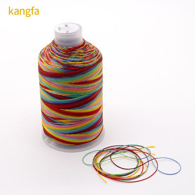 250g Filamento de arco iris multicolor 100% poliéster para tejido artesanal Filamento de costura doméstico