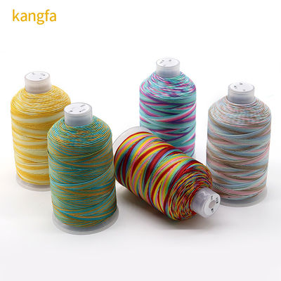 250g Filamento de arco iris multicolor 100% poliéster para tejido artesanal Filamento de costura doméstico