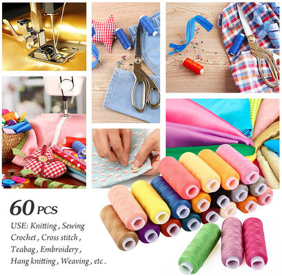 60 colores de hilo de coser de poliéster para bricolaje de máquina de bordado de protección UV